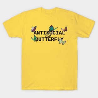 ANTISOCIAL BUTTERFLY Rainbow Black T-Shirt